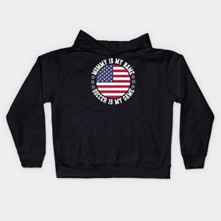 MOMMY IS MY NAME SOCCER IS MY GAME FUNNY SOCCER MOM USA FLAG USA SOCCER AMERICAN FLAG FUNNY SOCCER MOTHER SPORT Kids Hoodie